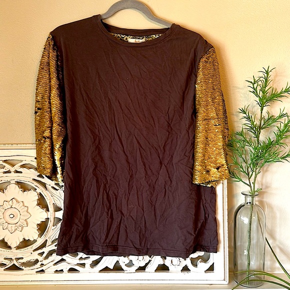Native Rose Gold Sequin Shirt - Picture 1 of 10